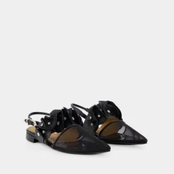 Toga Pulla Ballerina Sko*Læder Slingbacks Spids Tå Sort