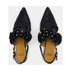 Toga Pulla Ballerina Sko*Læder Slingbacks Spids Tå Sort