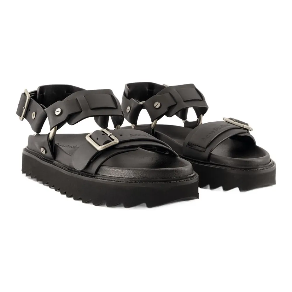 Acne Studios Sandaler*Læder Spænde Sandaler Sort