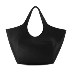 Anine Bing Indkøbstasker*Læder Tote Bag - Flaplukning Sort