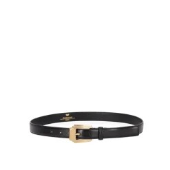 Weekend Max Mara Bælter*læderbælte med guldbuckle Sort