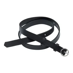 Bitte Kai Rand Bælter*læderbælte med metalspænde Sort