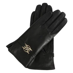 Kazar Handsker*læderhandsker med monogramrem Sort