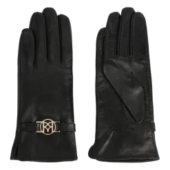 Kazar Handsker*læderhandsker med monogramrem Sort