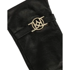 Kazar Handsker*læderhandsker med monogramrem Sort