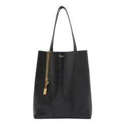 Chloé Indkøbstasker*læderhåndtaske med kædehanke Sort