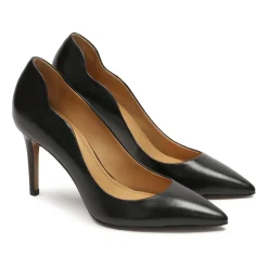 Kazar Pumps*læderpumps med bølget overdel Sort