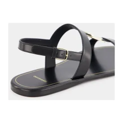 Ferragamo Sandaler*lædersandal med gyldne detaljer Sort