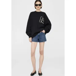 Anine Bing Sweatshirts*Letterman Sweatshirt Jakke Sort