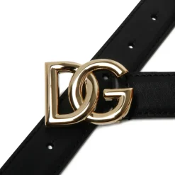 Dolce & Gabbana Bælter*Logo Plaque Bælte Sort