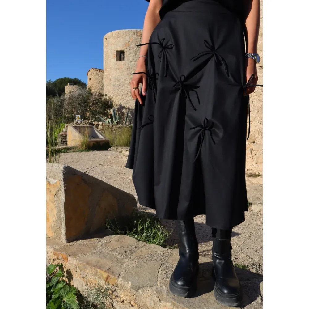 Liberté Nederdele*Nederdel med Bue Detalje Sort