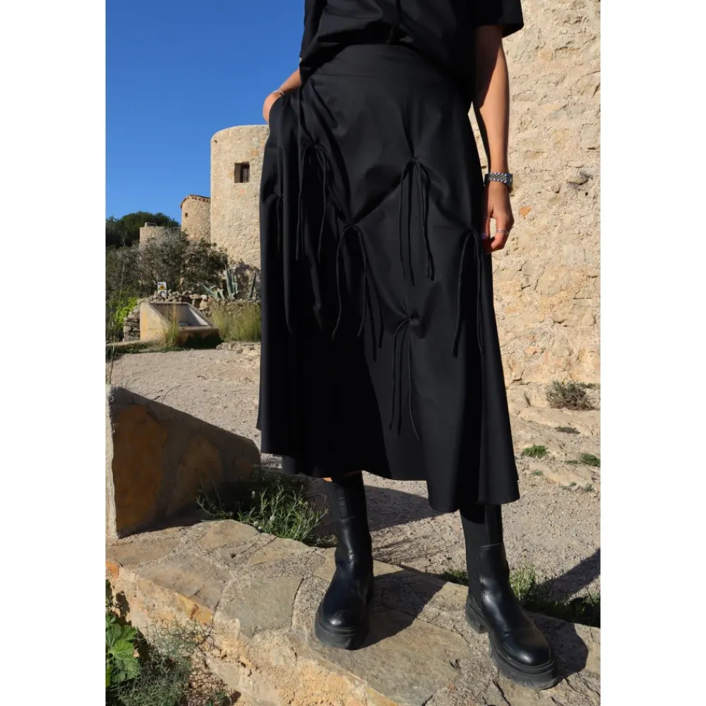 Liberté Nederdele*Nederdel med Bue Detalje Sort