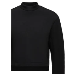 Moncler Sweatshirts*neopren sweater med logo patch Sort