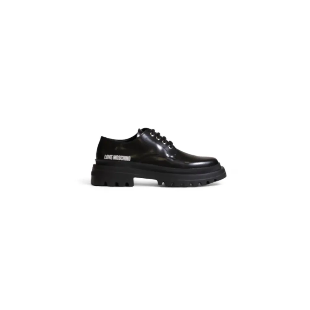 Love Moschino Snøresko*Patent Læder LaceUp Oxford Sko Sort