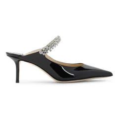 Jimmy Choo Stiletter*Patentlæder Krystal Tøfler Sort