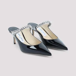 Jimmy Choo Stiletter*Patentlæder Krystal Tøfler Sort