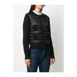 Moncler Jakker*Polstret Cardigan med Logo Patch Sort