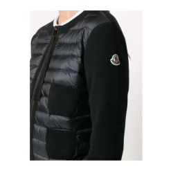 Moncler Jakker*Polstret Cardigan med Logo Patch Sort