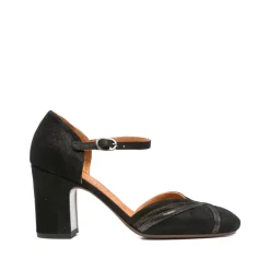 Chie Mihara Pumps|Stiletter*Ruskind Ankelrem Blokhæl Sort