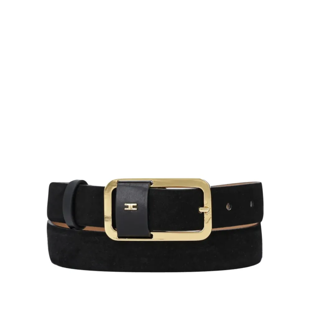 Elisabetta Franchi Bælter*Ruskind Damebælte Sort
