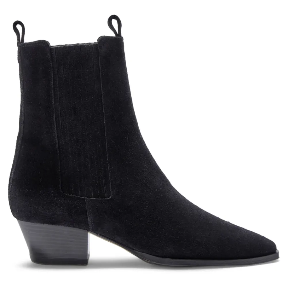 aeyde Støvler*Ruskind Læderstøvler Sort