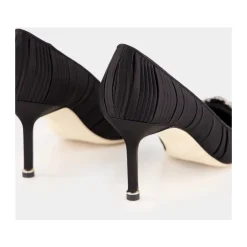 Manolo Blahnik Pumps|Stiletter*Satin Krystal Spænde Pumps Sort
