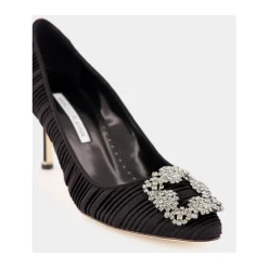 Manolo Blahnik Pumps|Stiletter*Satin Krystal Spænde Pumps Sort