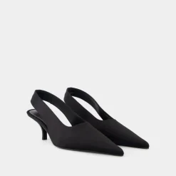 TotêMe Pumps|Stiletter*Silke Slingbacks - Spids Tå Sort