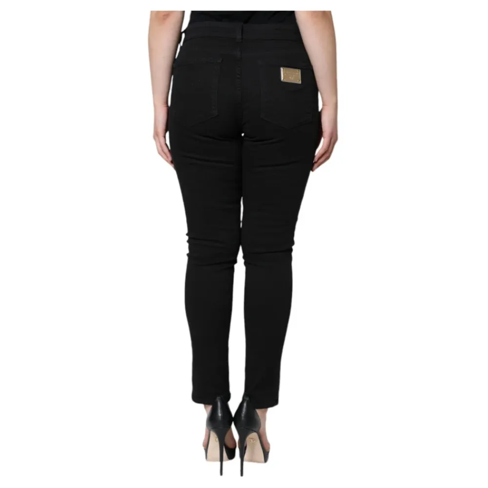 Dolce & Gabbana Jeans*Skinny Denim Jeans med Lynlås Sort