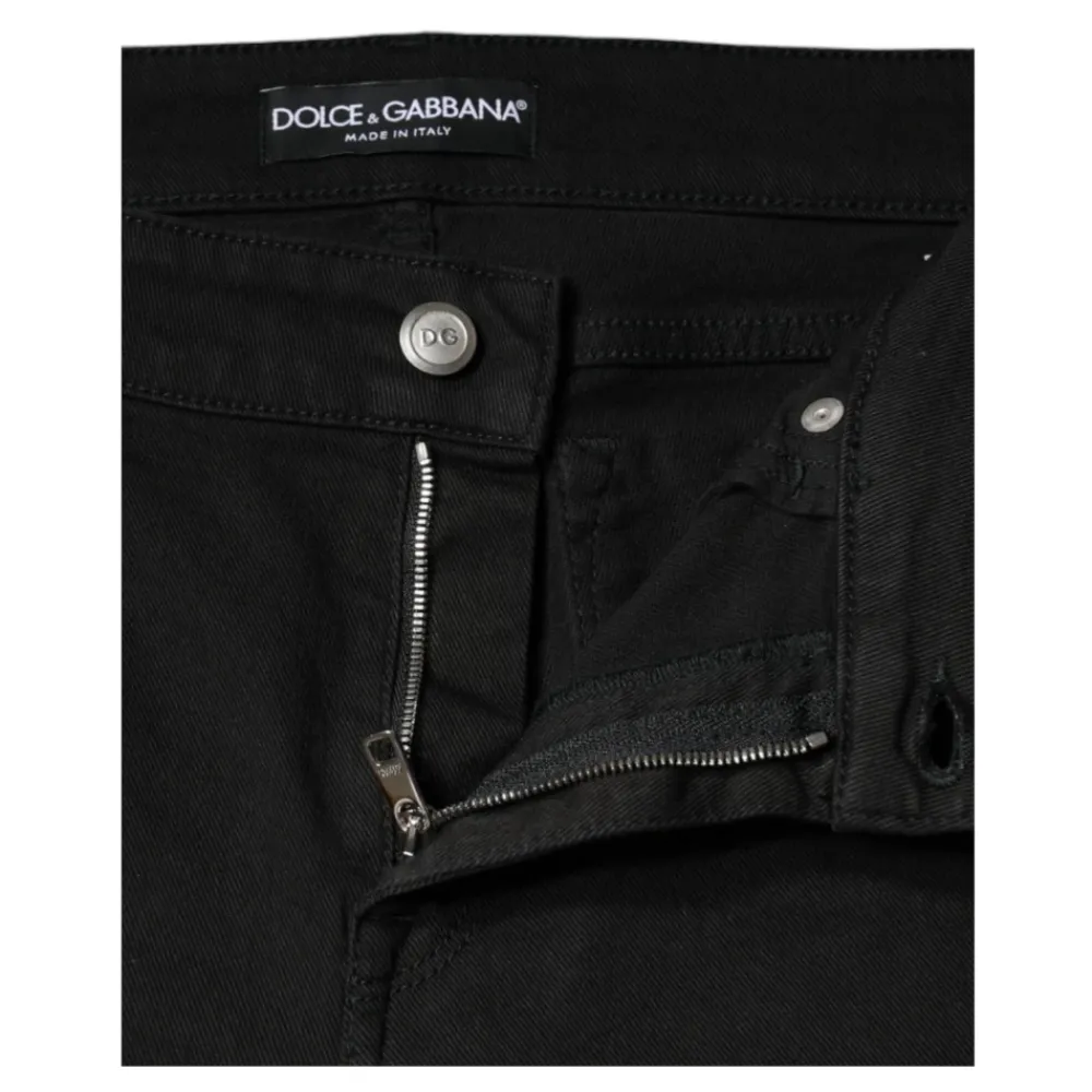 Dolce & Gabbana Jeans*Skinny Denim Jeans med Lynlås Sort