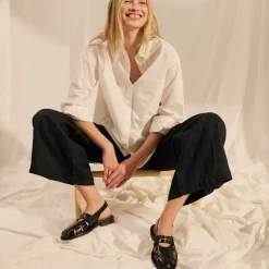 Angulus Sandaler*Slingback Loafer med Cut-Out Mønster Sort