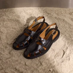 Angulus Sandaler*Slingback Loafer med Cut-Out Mønster Sort