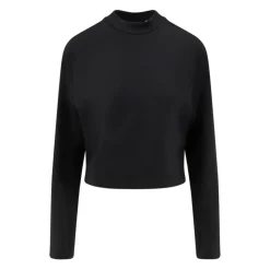 Moncler Sweatshirts*Sweater med Asymmetrisk Bund Sort