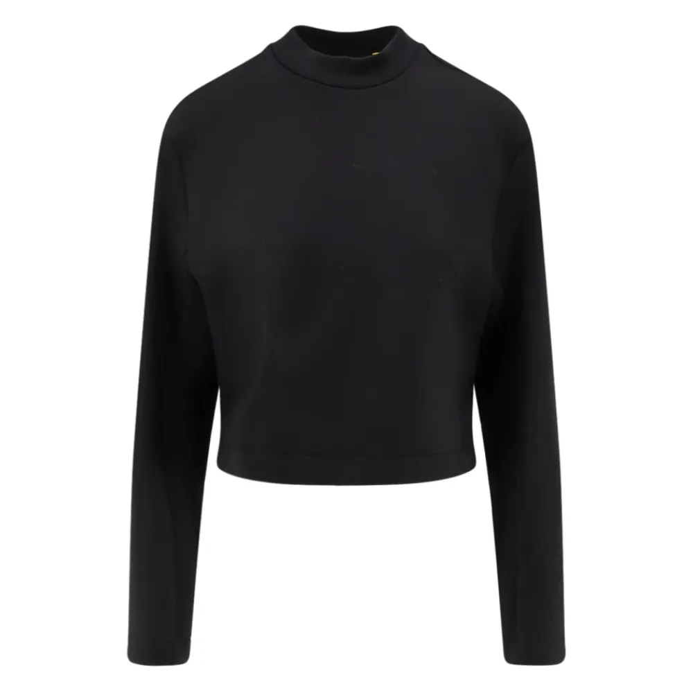 Moncler Sweatshirts*Sweater med Asymmetrisk Bund Sort