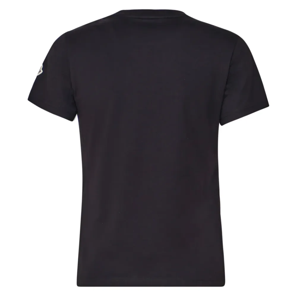 Moncler T-Shirts*T-shirt i bomuld med perlebesat logo Sort