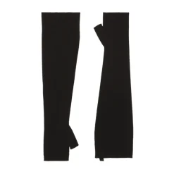 Dolce & Gabbana Handsker*Uld Ribbet Fingerløse Handsker Sort