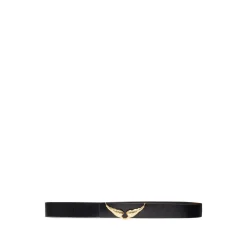 Zadig & Voltaire Bælter*vinge bælte med guld-tone spænde Sort