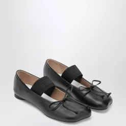 MM6 Maison Margiela Ballerina Sko*e flade sko 100% fåreskind Sort