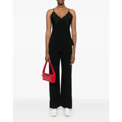 Forte Forte Bukser*e Flare Bukser Elastisk Talje Sort