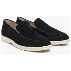 Estro Loafers*e Genuine Velour Loafers Sort