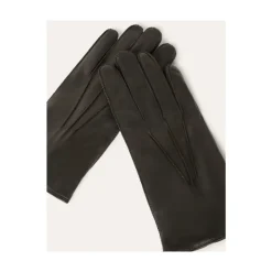 Loro Piana Handsker*e Lamme Læder Strikkede Uldhandsker Sort