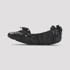 Acne Studios Ballerina Sko*e Læder Ballerina Snøresko Sort