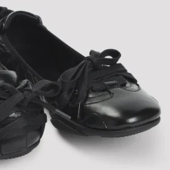 Acne Studios Ballerina Sko*e Læder Ballerina Snøresko Sort