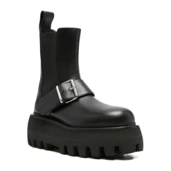 Alexander McQueen Chelsea Boots*e Silke & Nylon Støvler Sort
