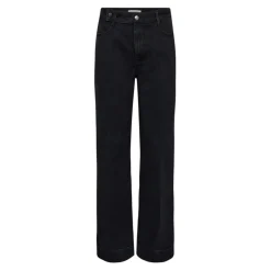 Co'Couture Jeans*e Straight Leg Jeans med Pressede Folder Sort