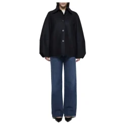 Harris Wharf London Jakker*e Uldfrakker Sort