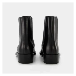 Alexander McQueen Chelsea Boots*/Sølv Læder Boxcar Støvler Sort