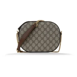 Gucci Skuldertasker*Stilfuld læder crossbody taske Beige