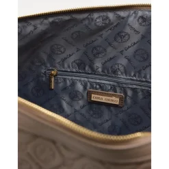 Carlo Colucci Rejsetasker*Stilfuld Weekender med Stanset Logo Beige