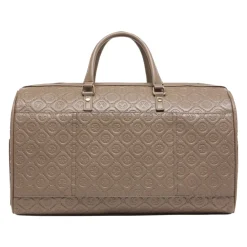 Carlo Colucci Rejsetasker*Stilfuld Weekender med Stanset Logo Beige